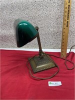 Emeralite Heavy Metal Base Desk Lamp w/Green Shade