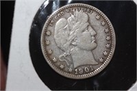 1901 Barber Silver Quarter