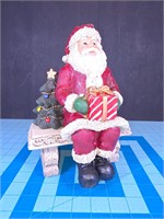 2pc Santa on a bench figure