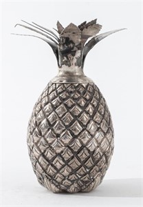 Buccellati Style Silver Pineapple Form Trinket Box
