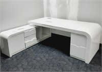 White Laminate Desk & Storage Unit