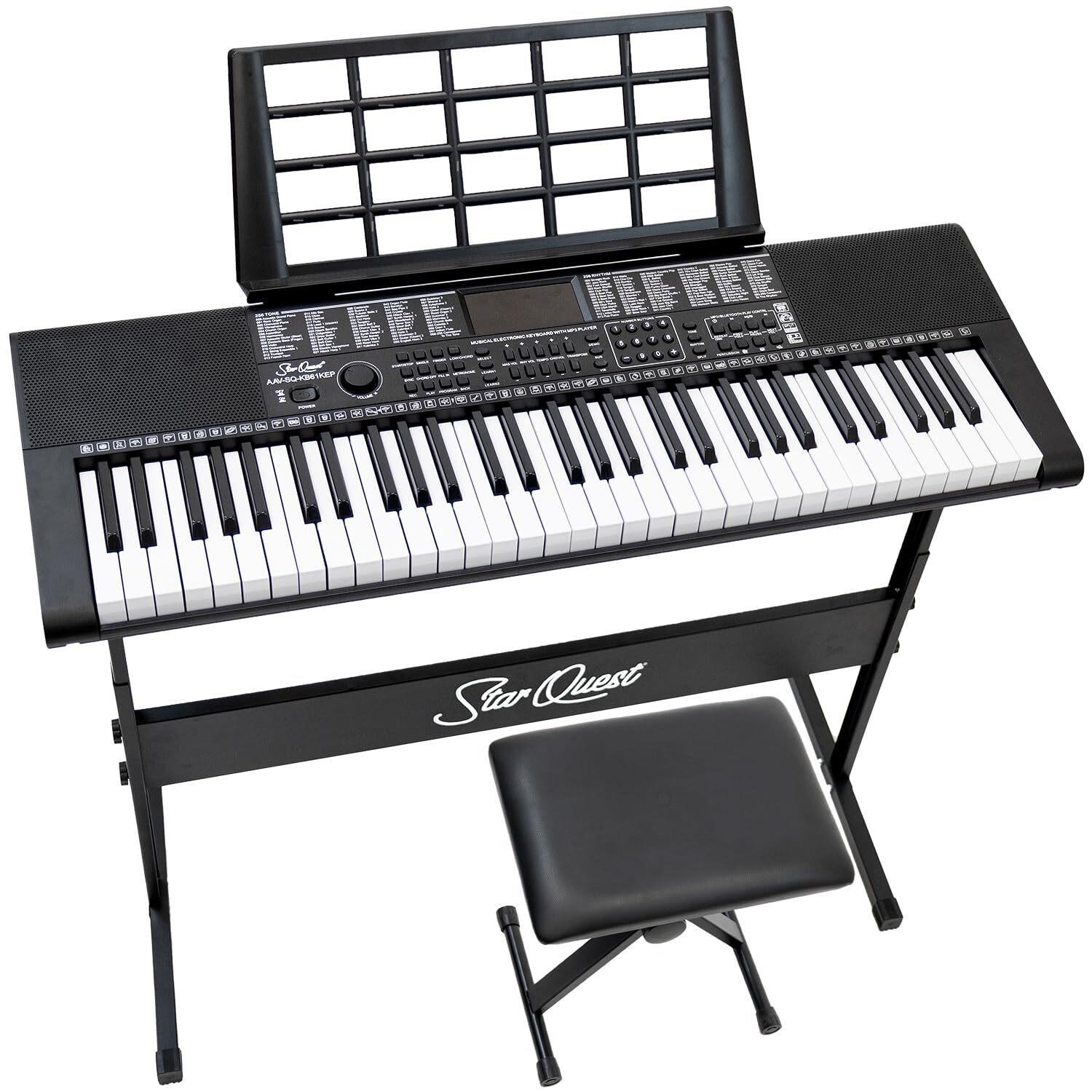 SQ-KB61KEP 61-Key Portable Electronic Keyboard –