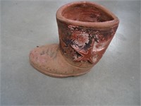 Pottery boot planter