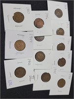 LOT OF (12) ASSORTED INDIAN PENNIES