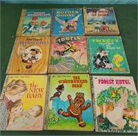 9 Vintage Little Golden Book , tweety, Pinocchio,