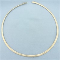 Italian 15 Inch Omega Necklace in 14k Yellow Gold