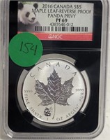 2016 CANADA SILVER $5 MAPLE LEAF-REVERSE PROOF PF