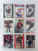 9 cartes de hockey signées