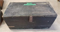Vintage storage box with Mason Jars and bottles