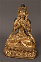 Sino-Tibetan Gilt Bronze Buddha,