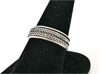 925 Sterling Silver Braid Spinner Ring