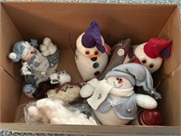 Box of snowman decor