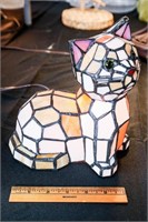 Lighted Stained Glass Cat