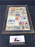 Antique JFK framed stamps