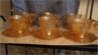 Iris & Herringbone Iridescent Carnival ware Cups