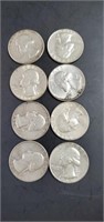 8 - 1960's silver quarters
