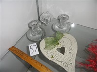 Decorative candle holders & Crystal lot