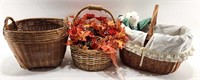 (3) Nice Wicker Baskets & Decor