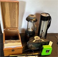 Card file, 2 Lantern & Clock/radio