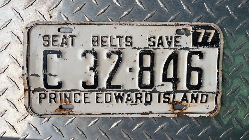 1977 PRINCE EDWARD ISLAND LICENCE PLATE