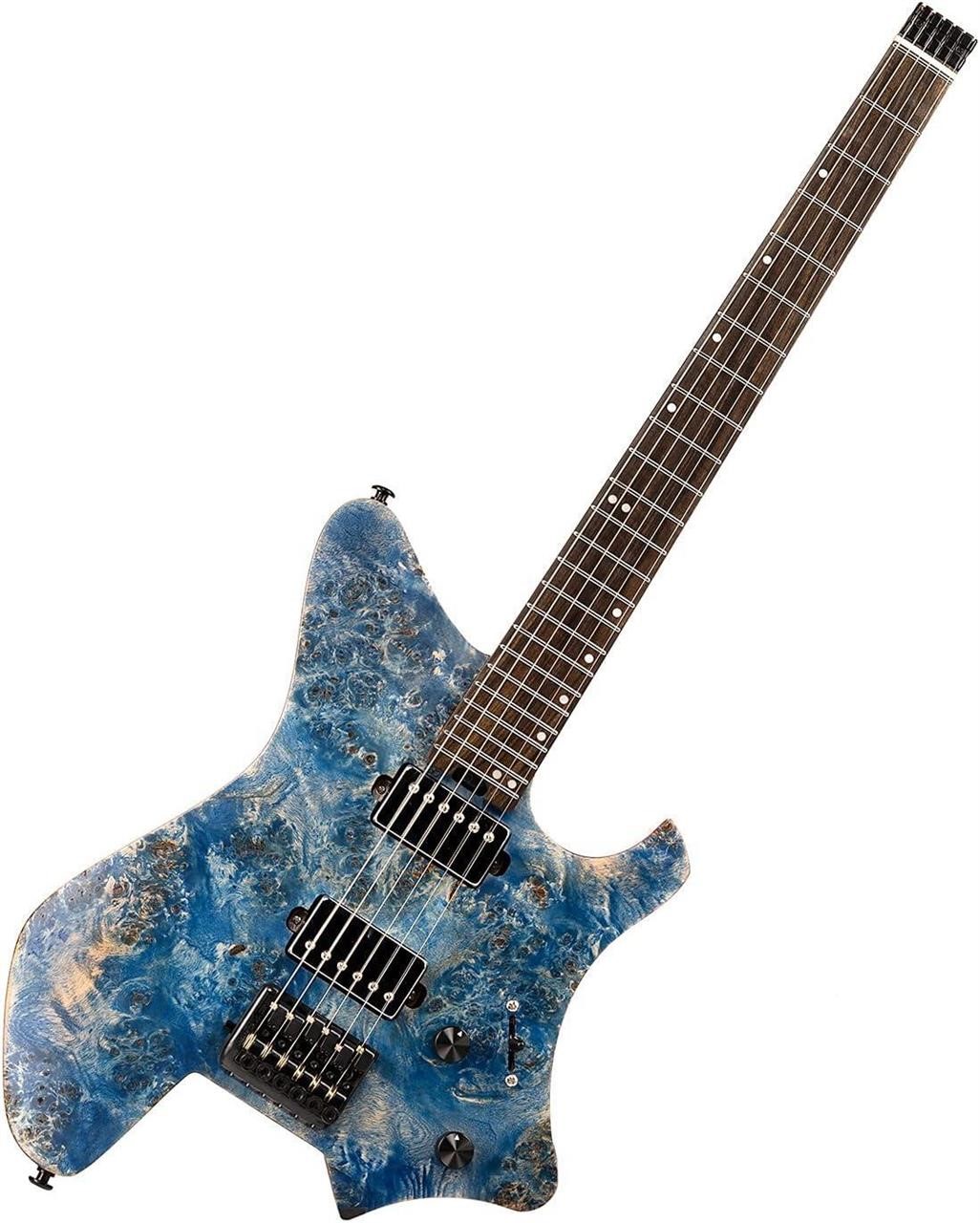 Blue EART GW2 Headless Travel Guitar