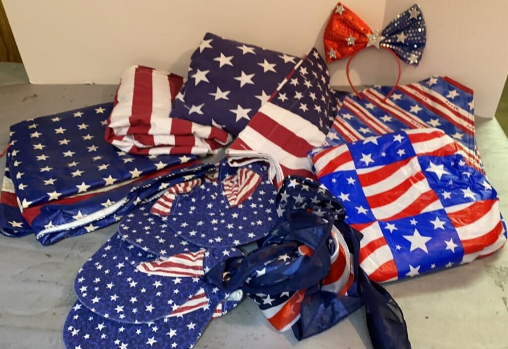 July 4th Full Sheets, Table Cloths, Hats & Scarf