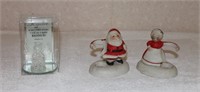 Angel Figure and Mr. & Mrs. Clause Candle Holders