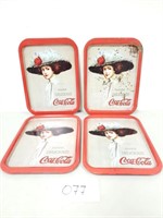 4 Coca-Cola "Drink Delicious" Metal Trays