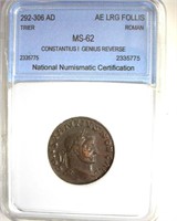 292-306 AD Constantius I Genius Reverse NNC MS62