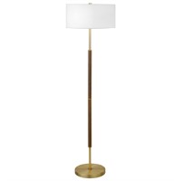Henn&Hart 2-Light Floor Lamp with Fabric Shade in