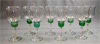 Wine Glasses with Green Accent