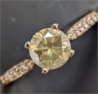 $5520 14K  Diamond (0.7Ct,I1,Yellowish Green) Diam