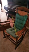 Wooden Rocking Chair w/Wicker Back & Seat