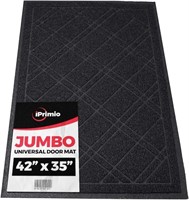 SlipToGrip Universal Door Mat, Plaid Design - Blac