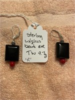 Sterling with glass beads earrings