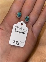 Sterling and Turquoise, Post earrings