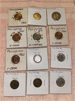 Dozen (12) Philippine Filipino coins 1960s