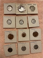 Lot of 12 foreign coins Austria, Yugoslavia,