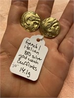 French/Italian 800 silver cufflinks gold wash