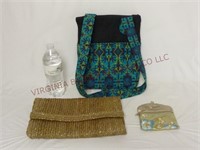 Bujibaja Raffia Purse, Cross Body Bag & Zip Bag