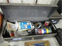 Metal toolbox with contents