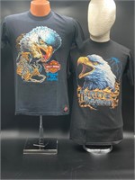 Pair Of Vintage Harley-Davidson Eagle M Shirts