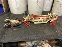cast iron horse buggy with rider