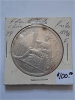 1899 French Indo China 1 Piastre .900 Silver 27g