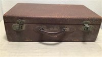 Antique Hard Side Leather Suitcase