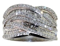 Stunning 1.00 ct Baguette Lab Diamond Dinner Ring