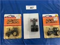 3 1/64 scale tractors:  2 Ertl Ford TW-20 & 1 Case