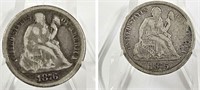 Two Carson City Seated Liberty Silver Dimes