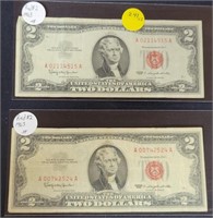 2XBID, 2 1963 RED SEAL $2 NOTES