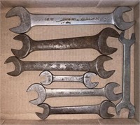 Assortment of seven combination wrenches.